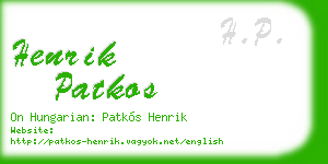 henrik patkos business card