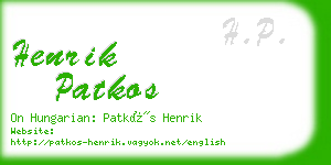 henrik patkos business card